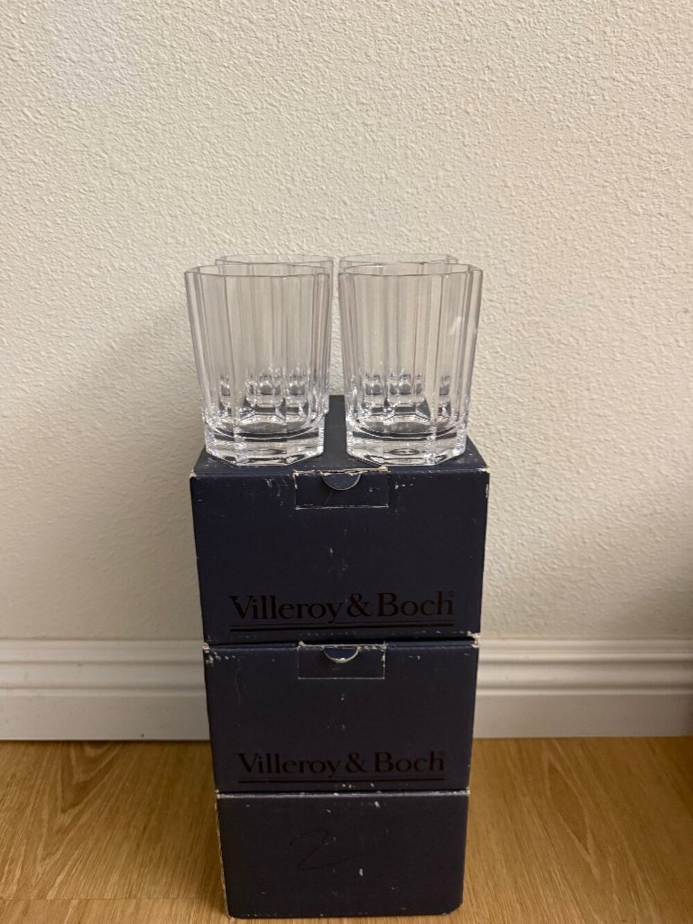 Villeroy & Boch Royale Crystal Tumblers Set of 12 NWT (3 Sets of 4)